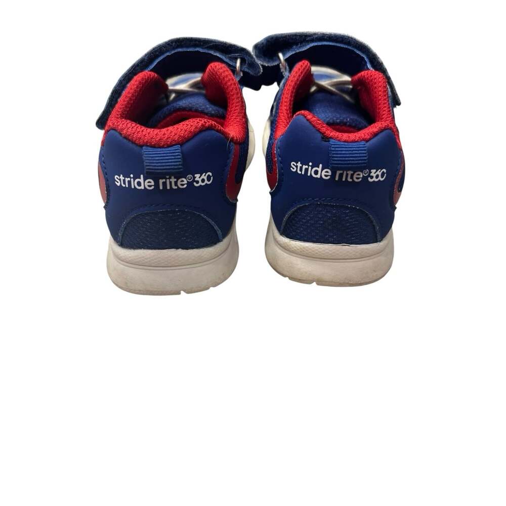Stride Rite Ryne Sneaker Size 9M Toddler/Little Kids Blue Red White Hook & Loop - Picture 4 of 6